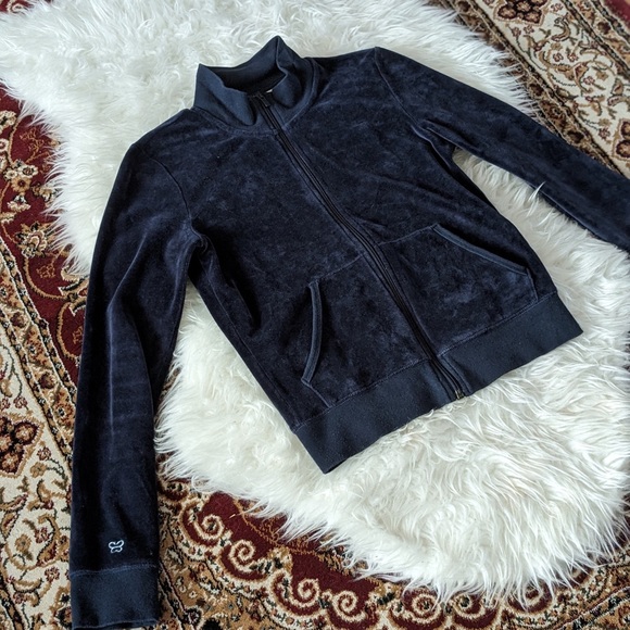 Aritzia TNA Midnight Blue Velvet Zip Up Jacket - Picture 11 of 12